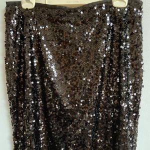 Black sequined knee length skirt